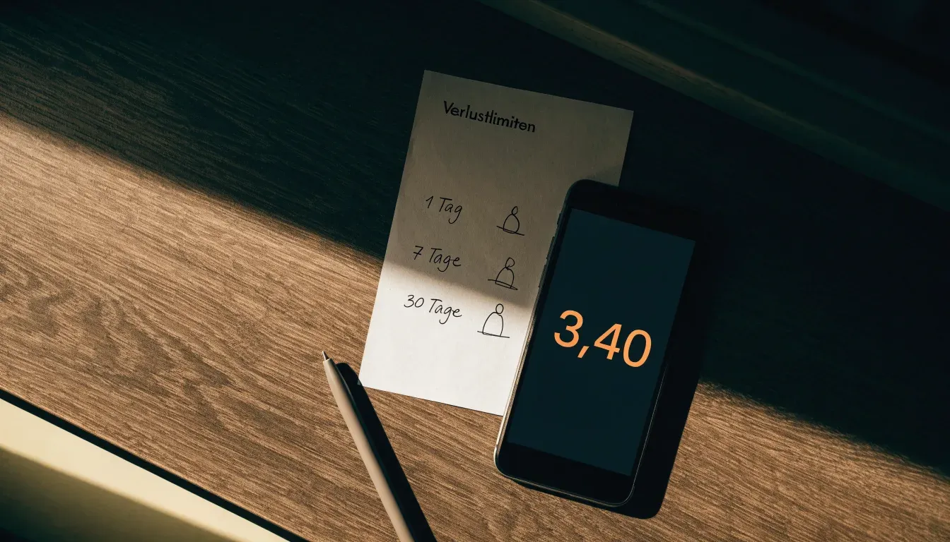 Ein hölzerner Richterhammer ruht auf einem dunklen Schreibtisch im Seitenlicht.